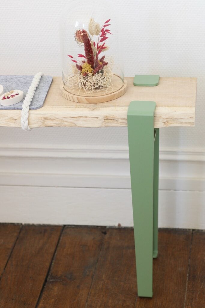 comment fabriquer banc entrée diy bois pied pince style scandinave