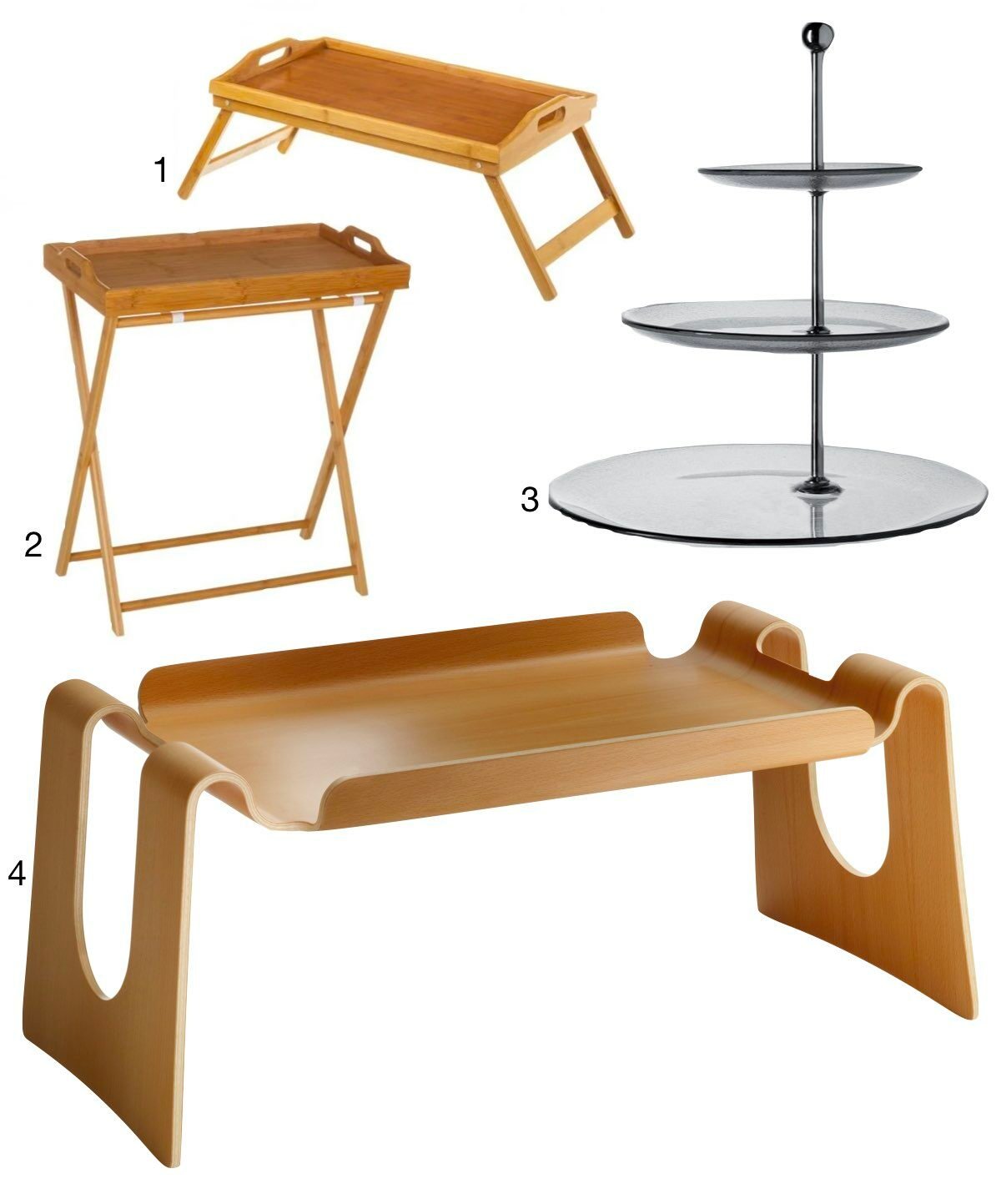 couverts plateau pied petit déjeuner au lit bois bambou