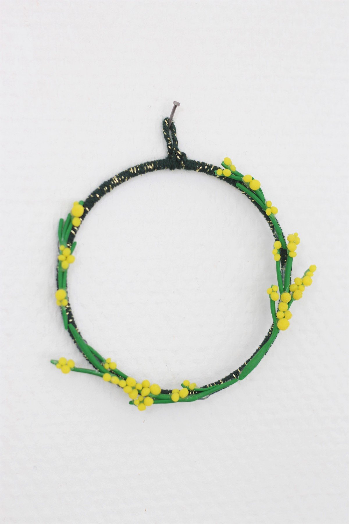 décoration murale chambre thème fleur mimosa jaune verte printemps