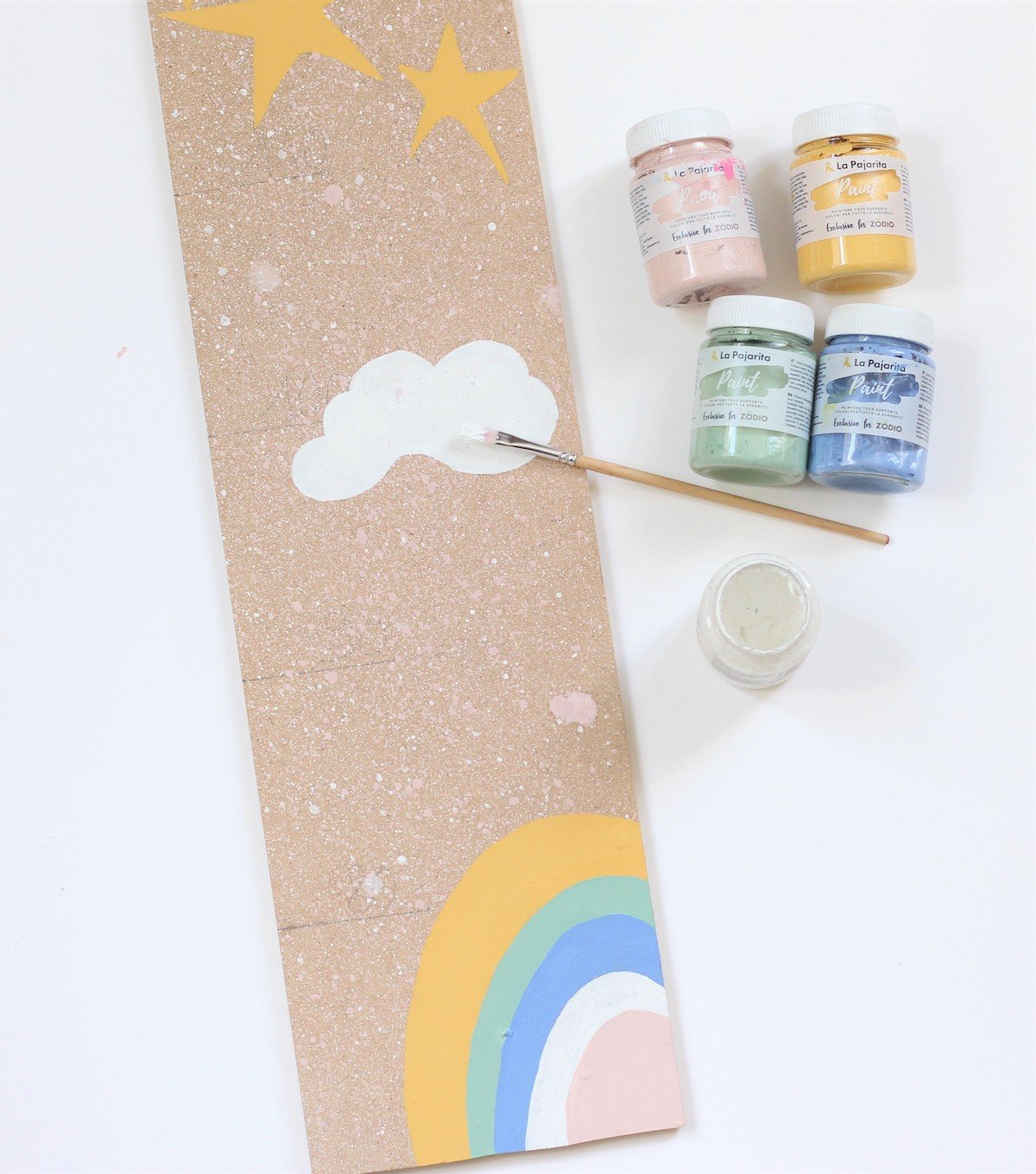 faire tableau bois déco chambre bébé peinture gouache posca