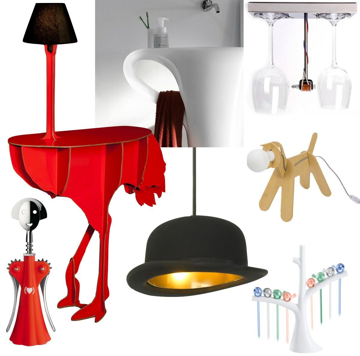 meuble original design table lampe animal chien autruche - blog déco - clem around the corner