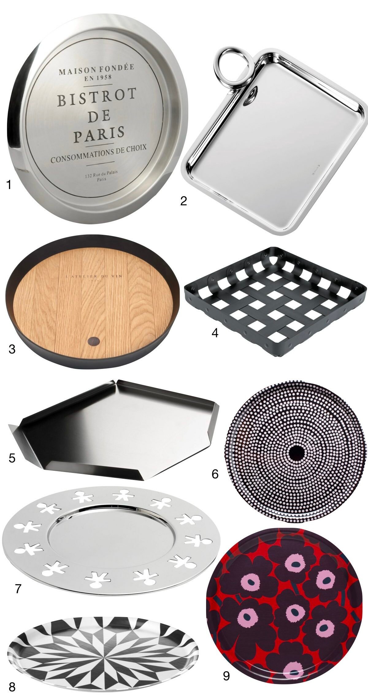 plateau bronze argent design scandinave rond oval service - blog déco - clem around the corner