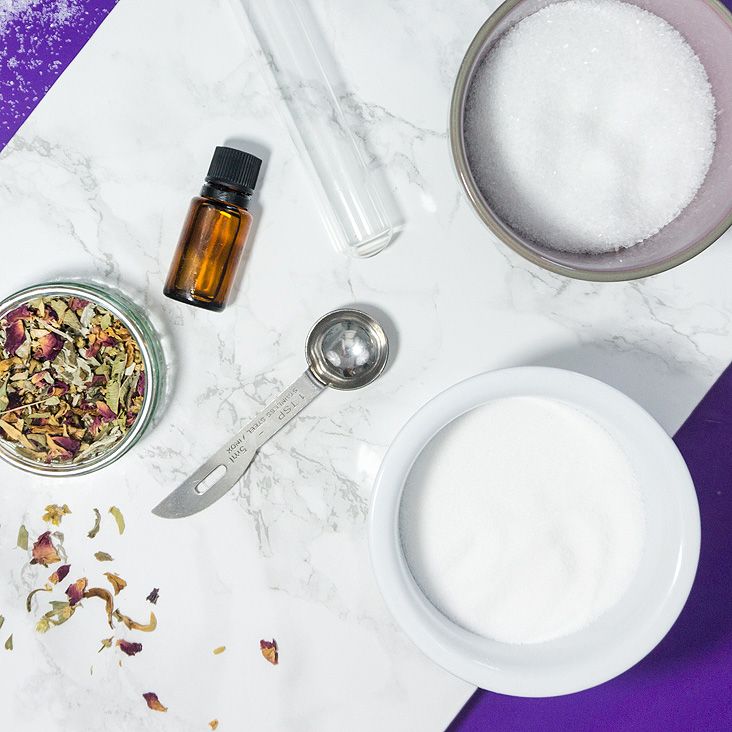 recette facile rapide fait maison homemade sel de bain à la lavande ustensile