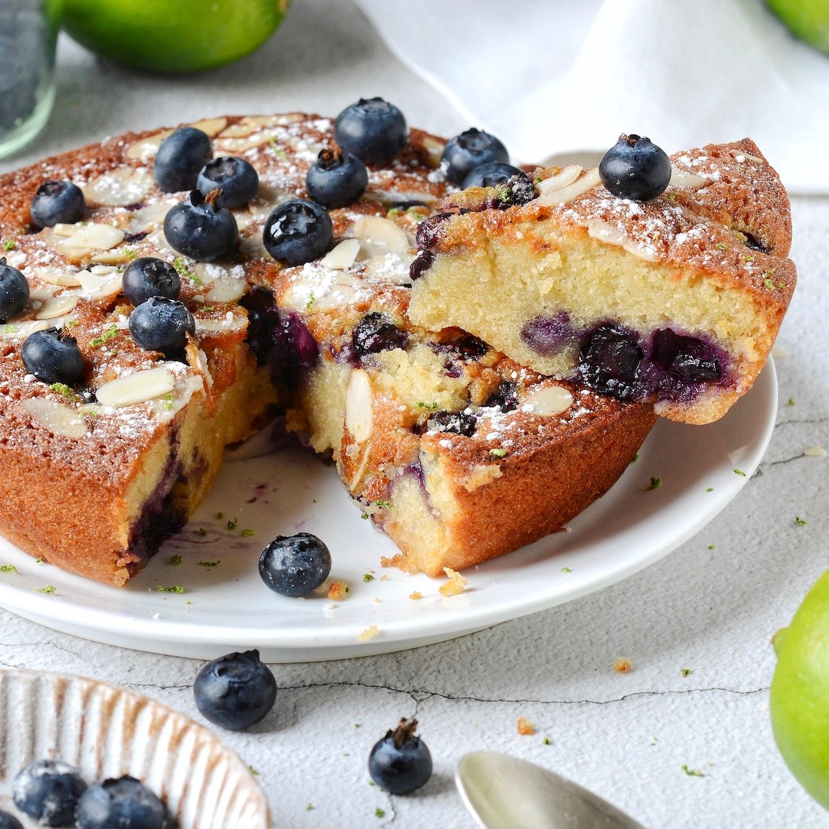 recette financier myrtille citron vert miel cake sucré healthy