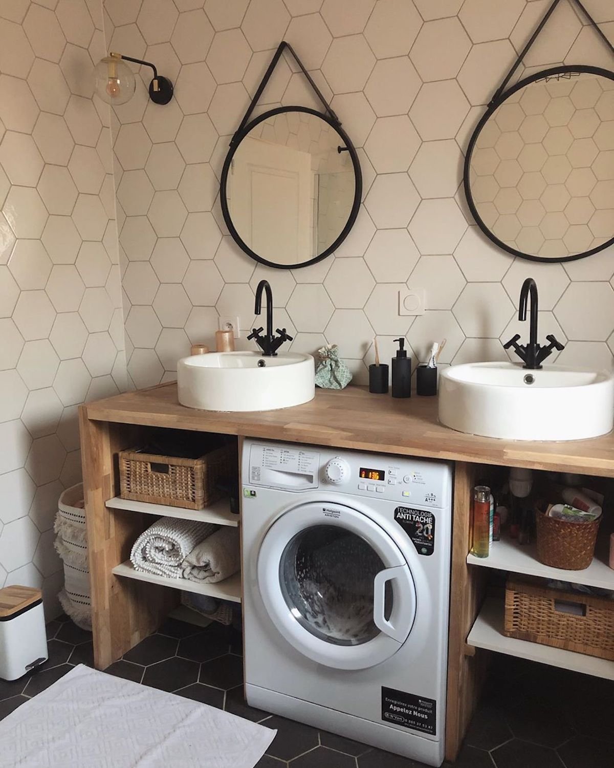 salle de bain déco scandinave industrielle lucie double vasque