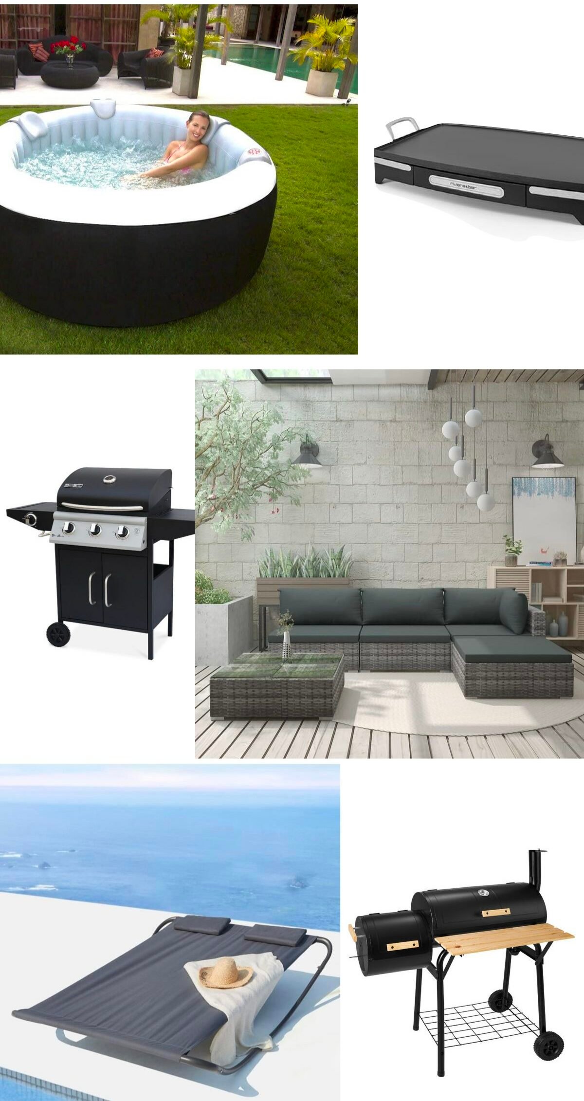 spa gonflable rond pas cher aménager jardin relaxation meuble barbecue