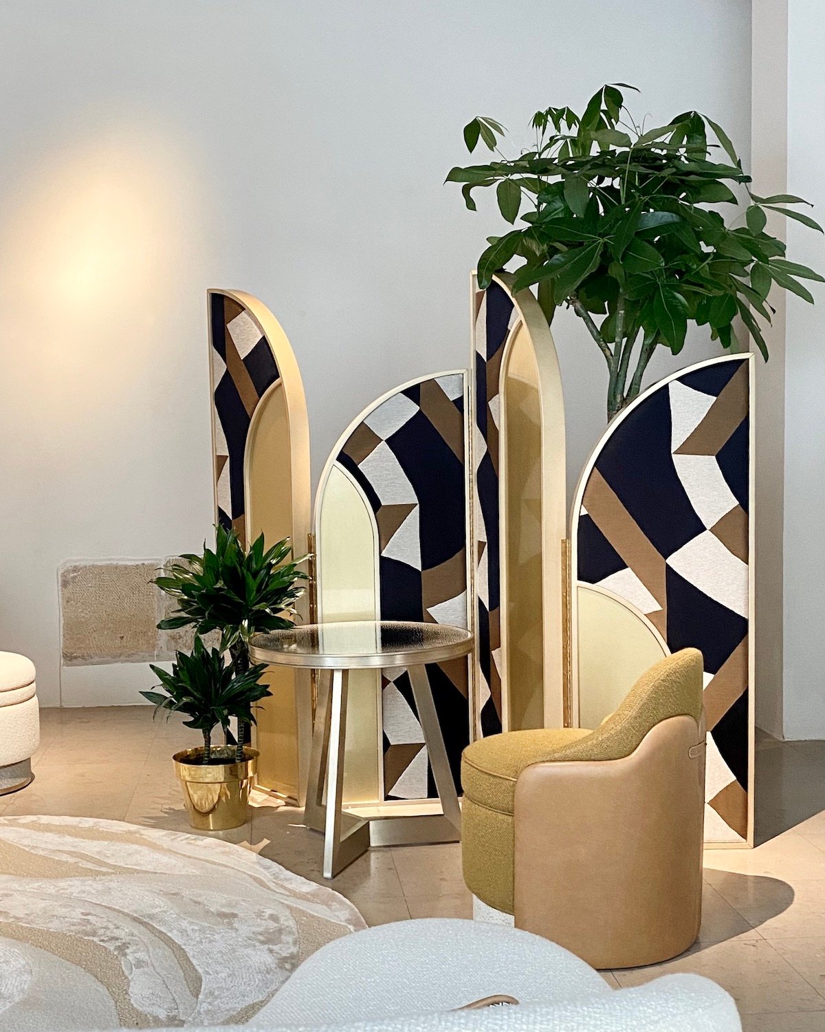 paravent cloison amovible années 30 laiton tissu bois Atelier Tristan Auer Wilson Associates Lelièvre