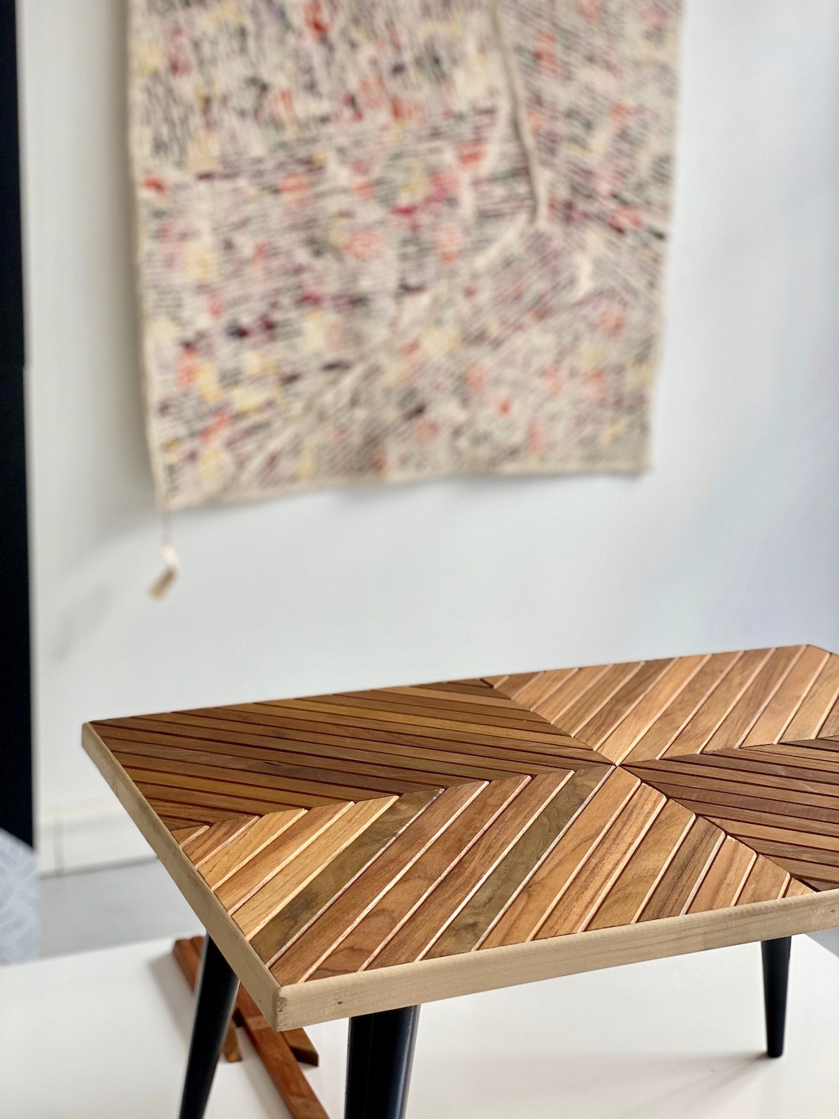 Paris Design Week 2020 Emmaüs upcycling teck chute bois table basse