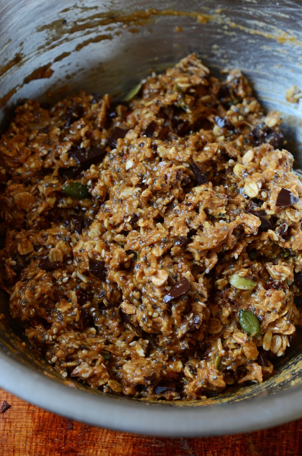 recette pâte cookies healthy flocon avoine chocolat noir