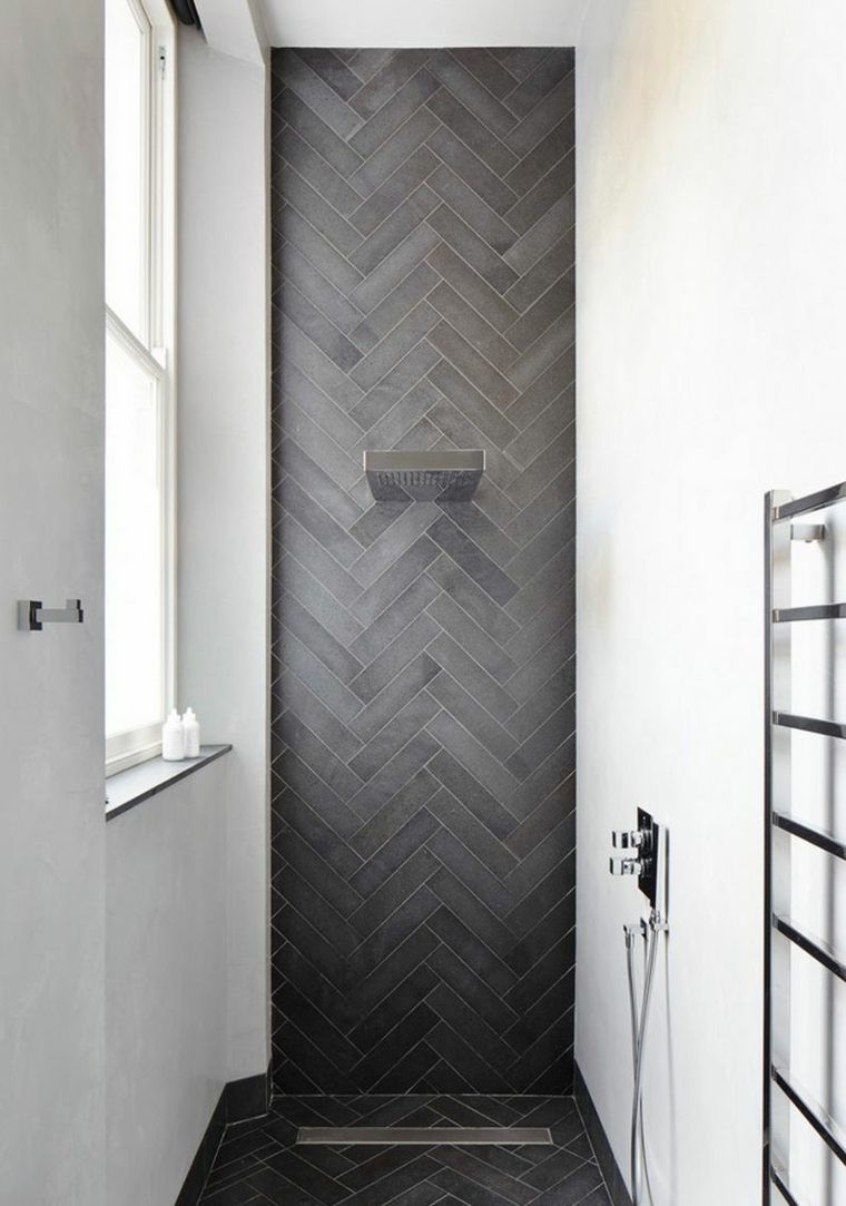 salle de bain gris béton décoration intérieure sobre élégante