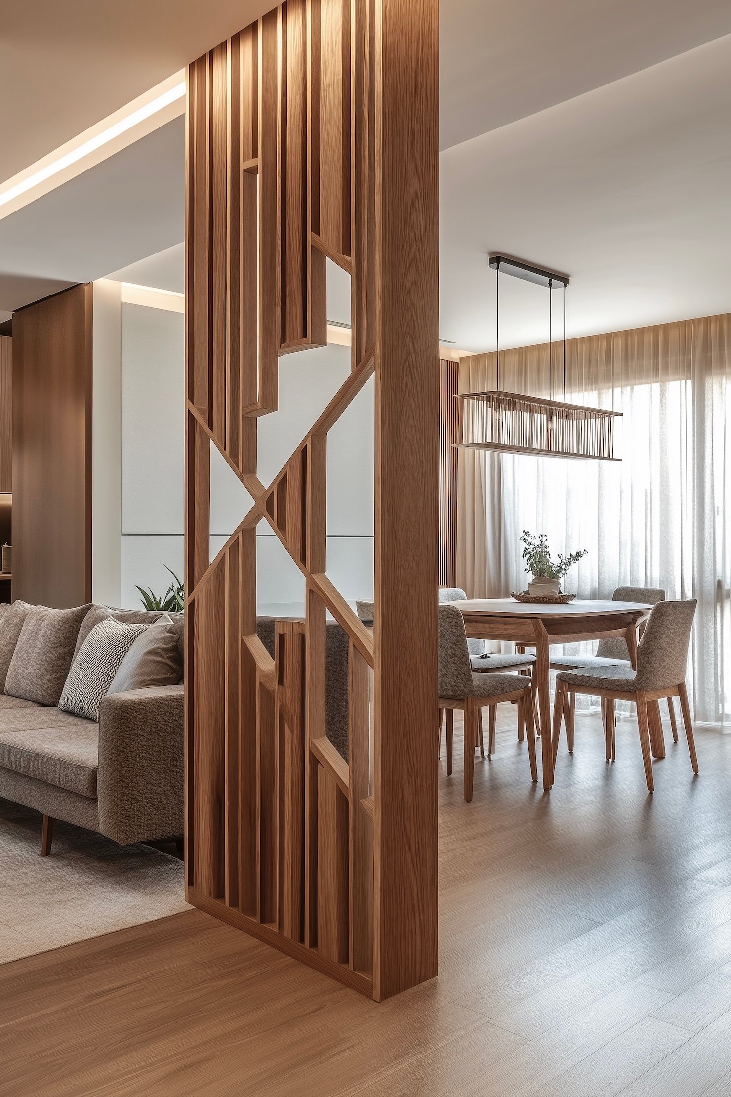 claustra design salon salle à manger bois massif