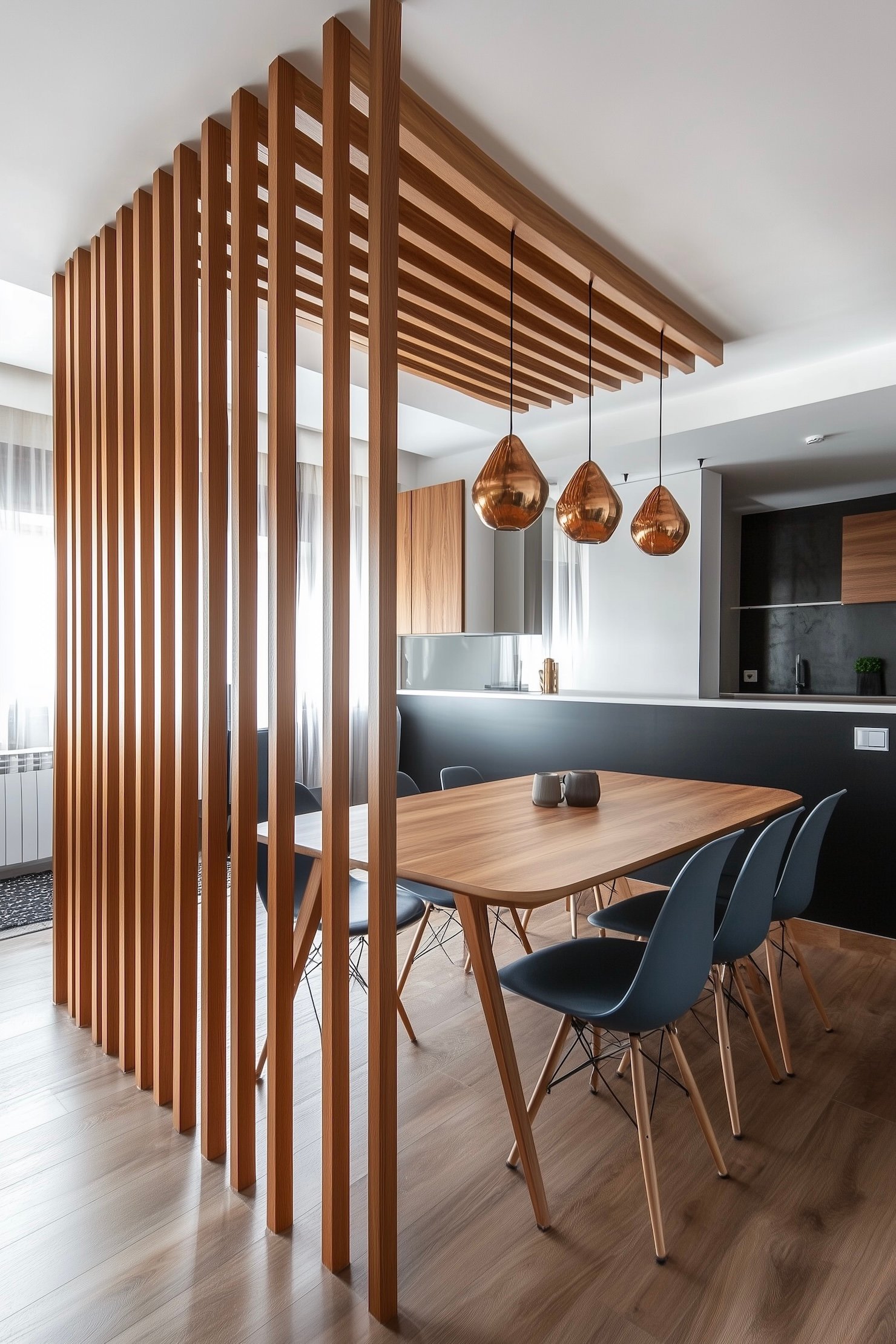 idée originale mini cuisine séparation espace