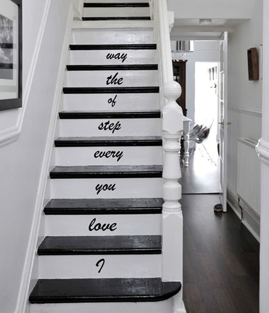 love message autocollant escalier original marche déco