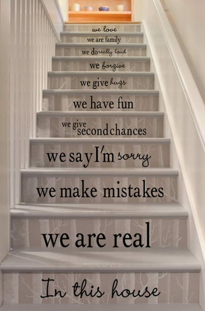 sticker message pour décorer mur original pas cher-escalier