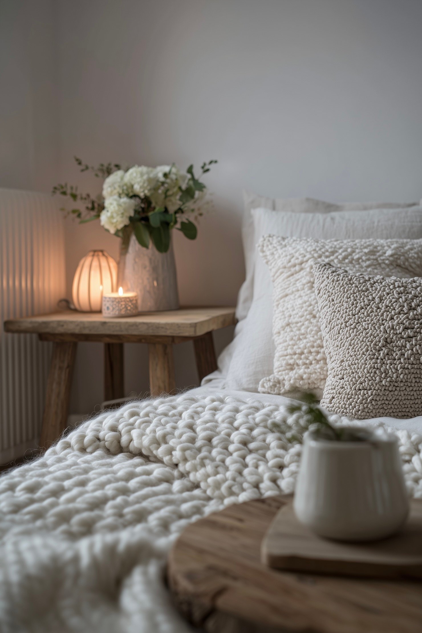 déco bois et blanc cottage hiver