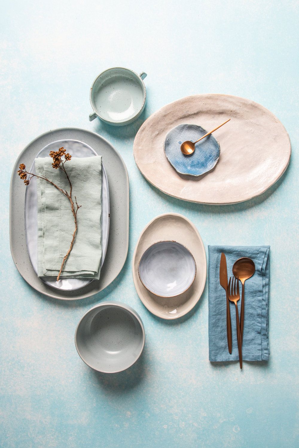 déco pastel rose gris bleu tendance scandinave couvert cuivré blog deco