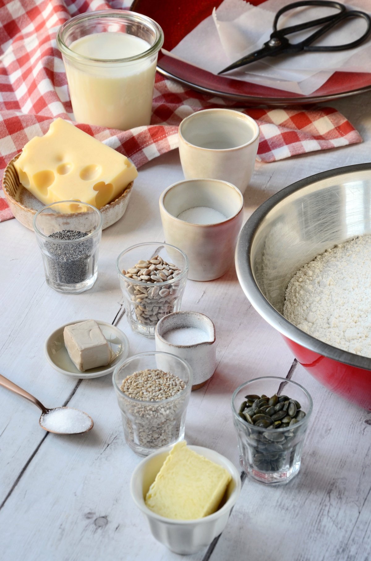 ingrédient recette petit pain graines courge tournesol lin sésame