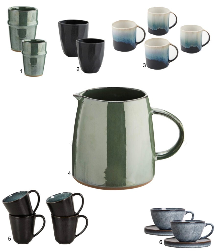 pichet tasse vert pastel scandinave