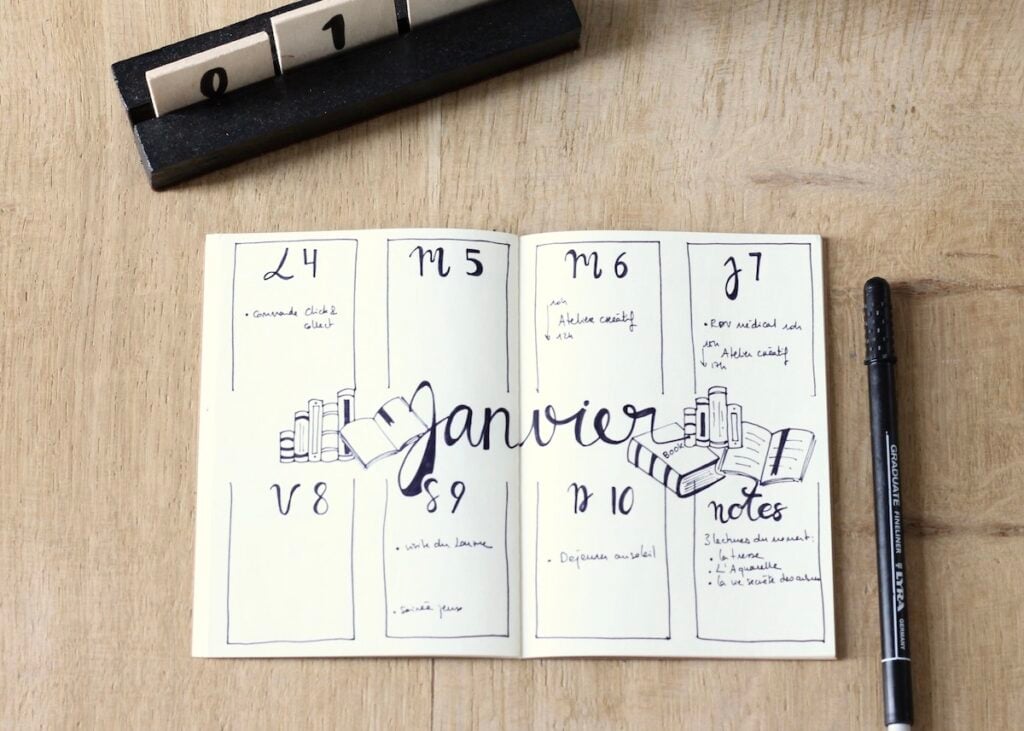 calendrier bullet journal 2024 semainier diy clem around the corner