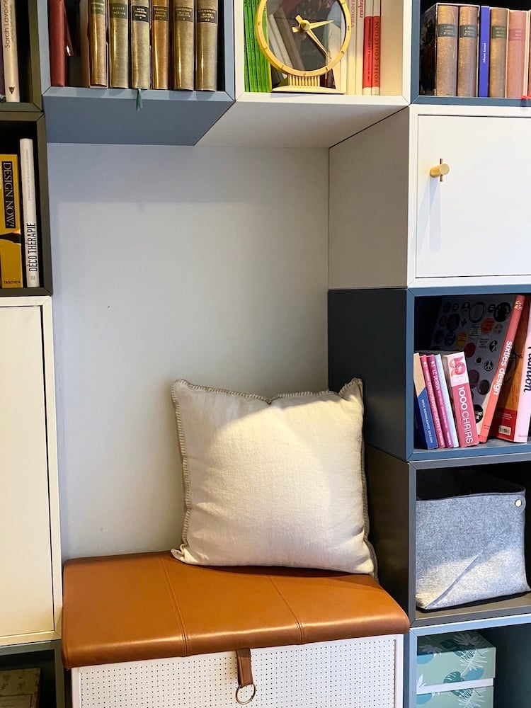 ikea eket sur-mesure bibliothèque case grise bleu