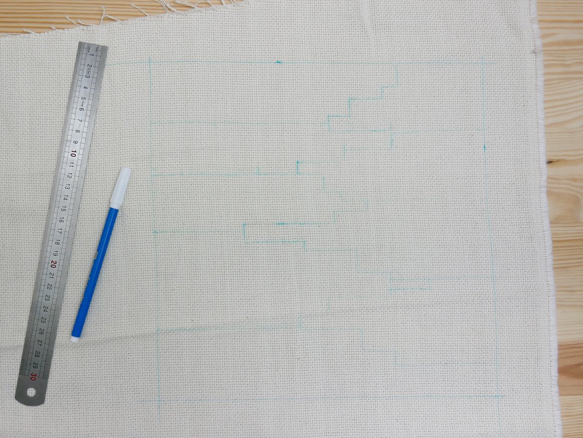 Tuto coussin Punch Needle coupon toile