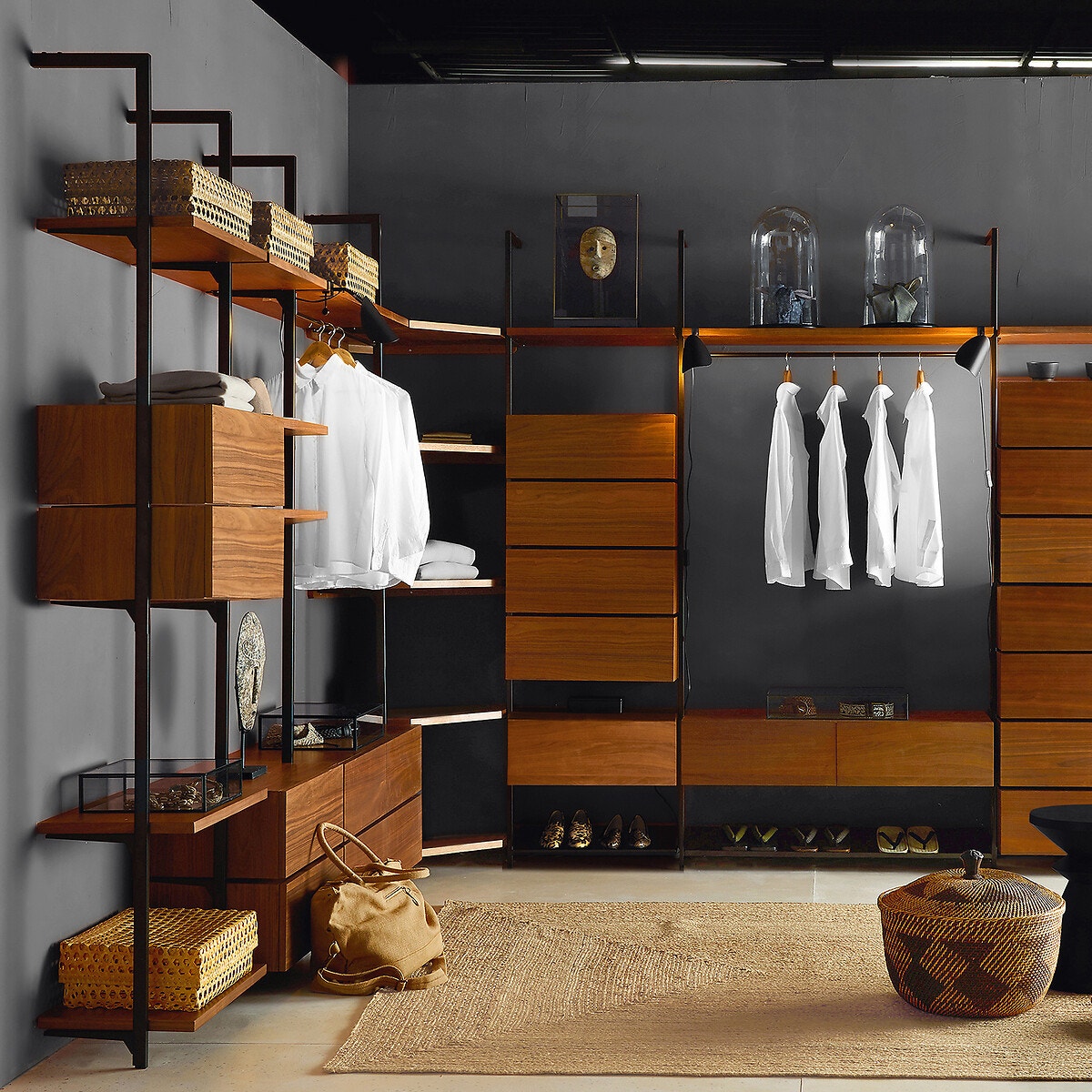 aménagement dressing ouvert suite parentale homme déco