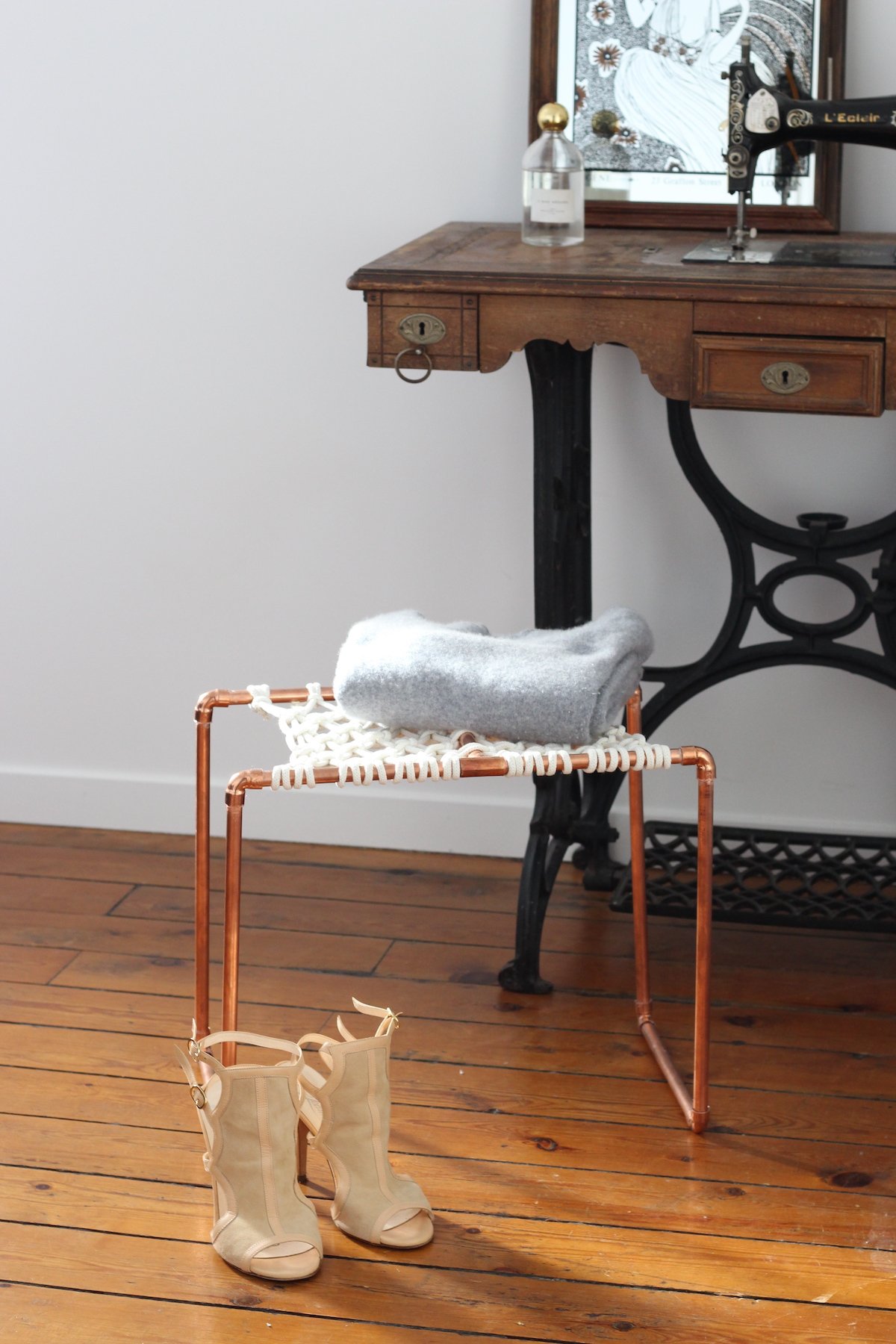 banc macramé diy décoration rétro à faire soi-même