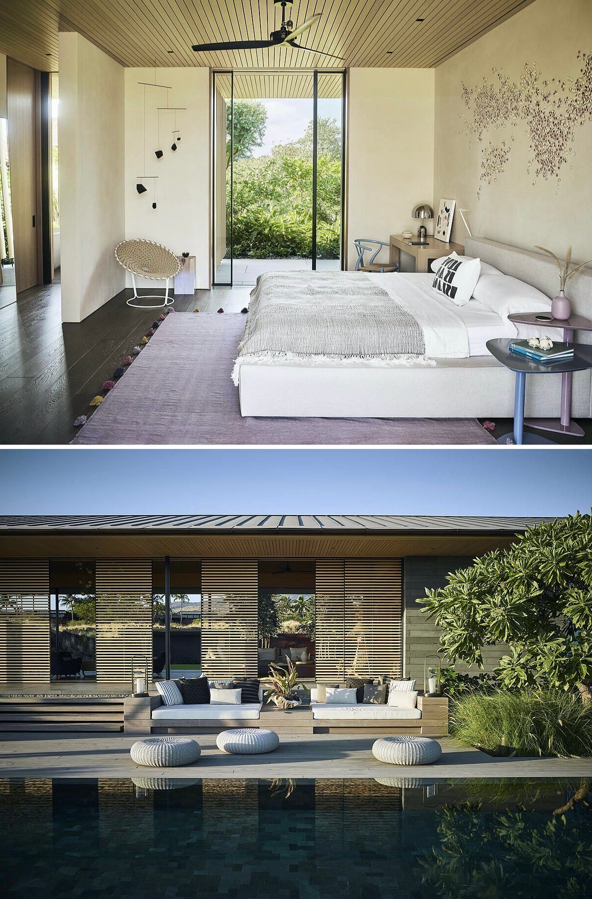 chambre déco hawaïen sobre naturelle beige