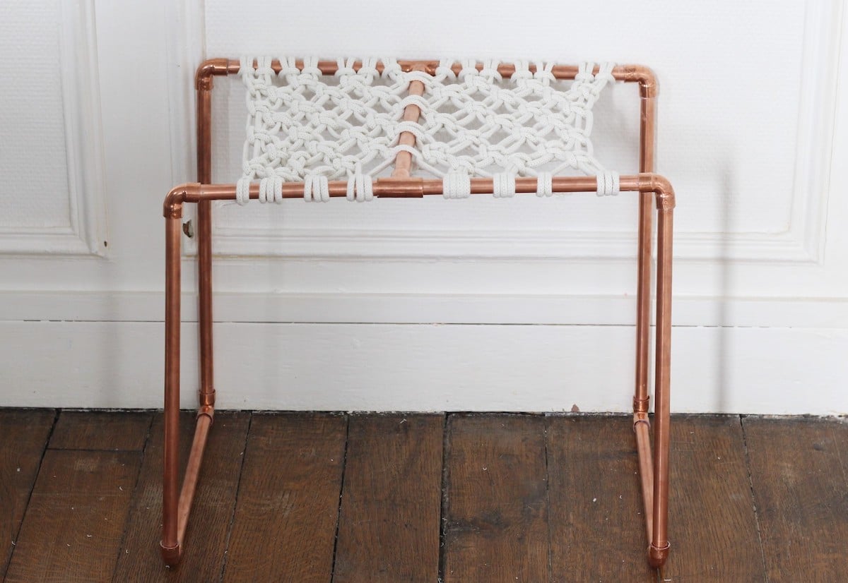 comment fabriquer petit meuble guéridon tube cuivre