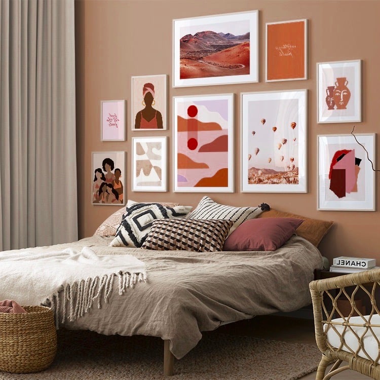 créer intérieur camaieu rose rouge chambre