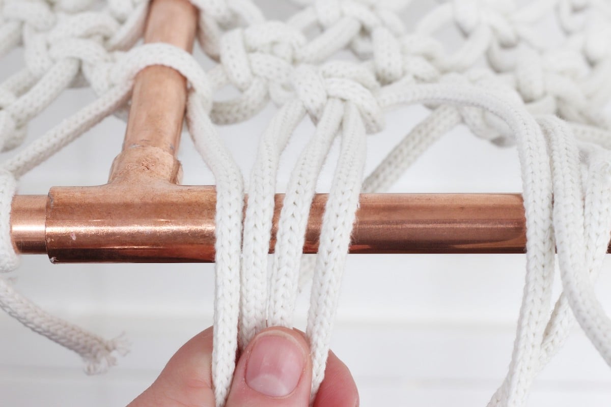 fabriquer banc en macramé déco intérieure