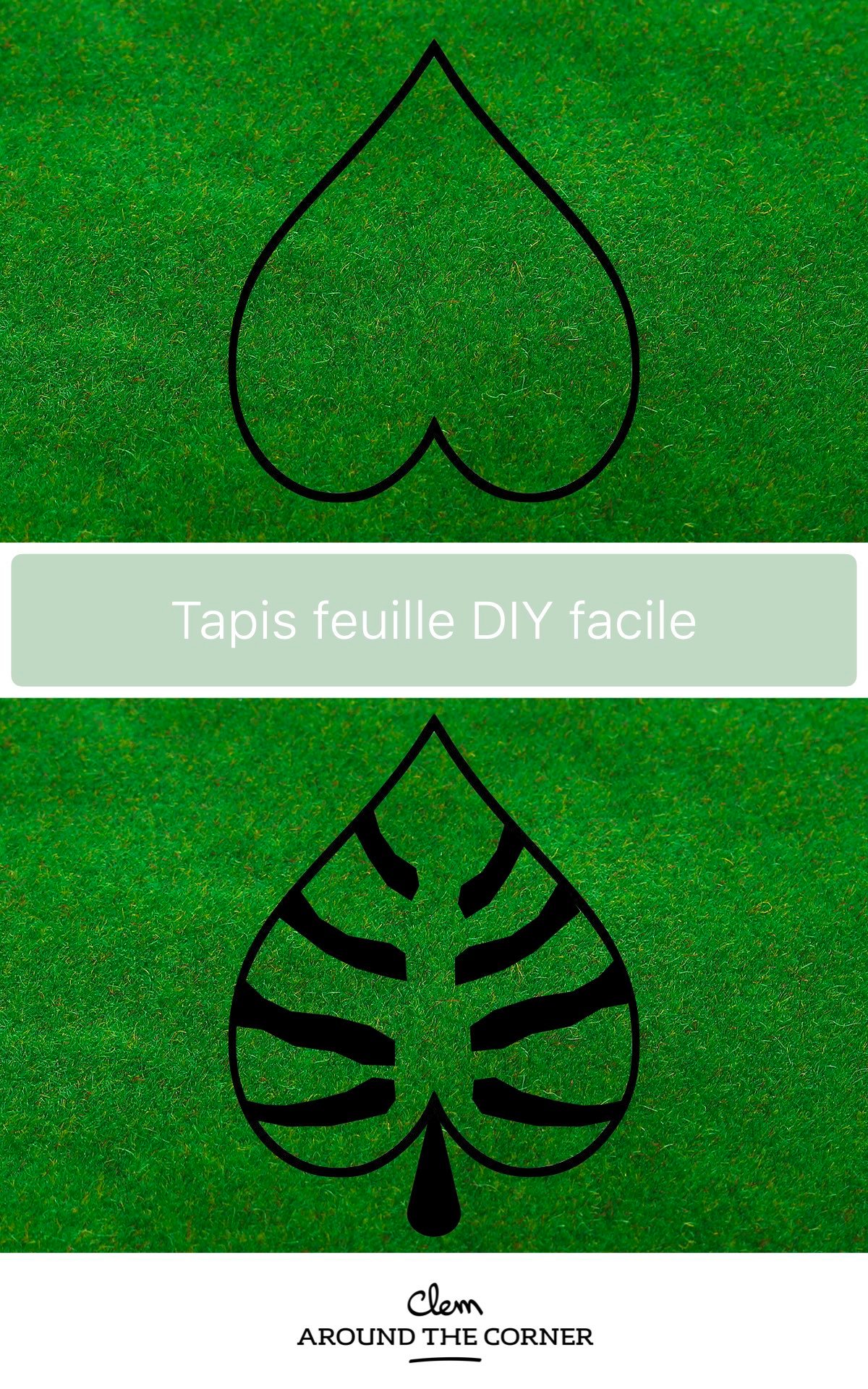 fabriquer découper tapis feuille moquette original - blog déco clemaroundthecorner