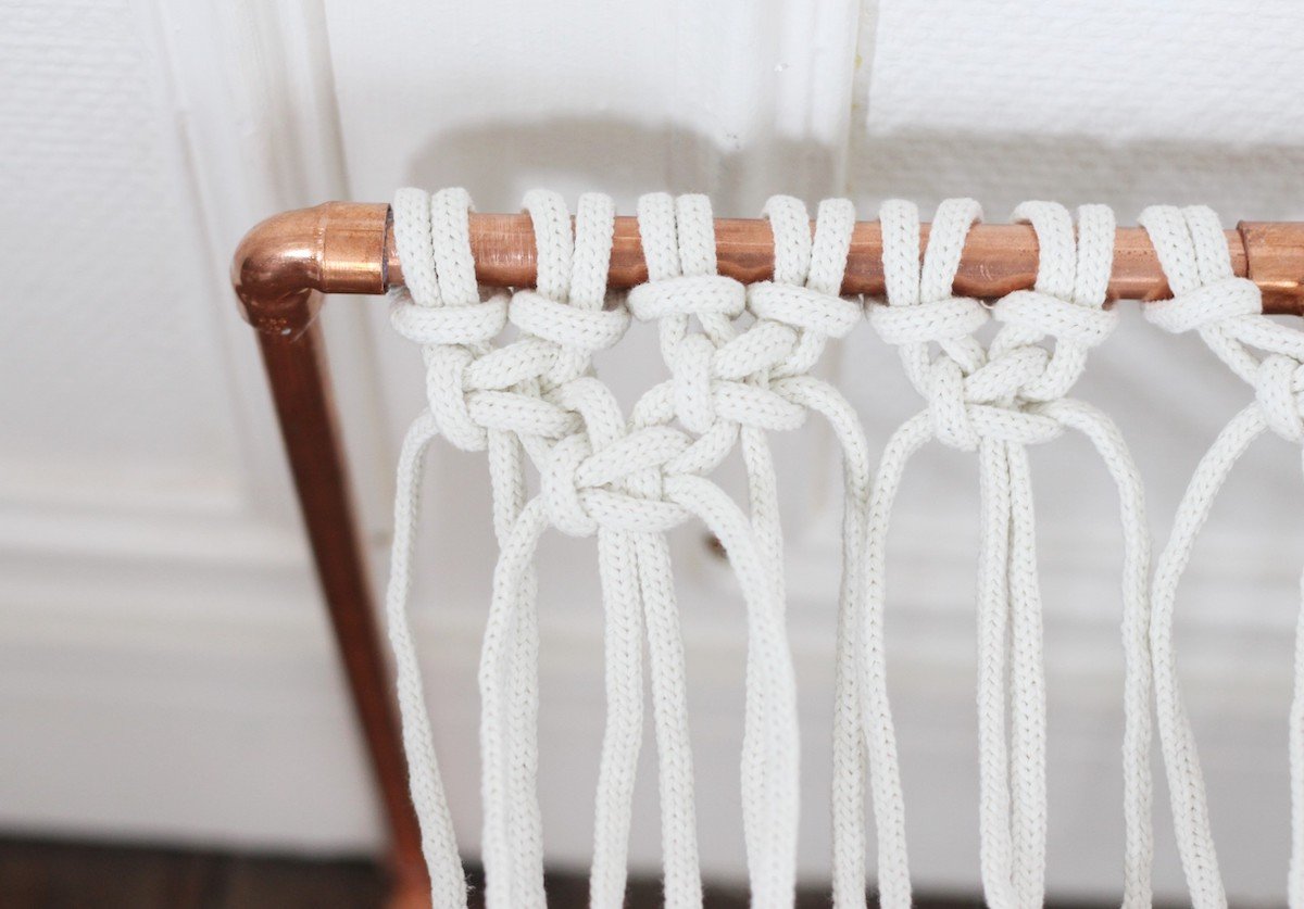 noeud facile assise vaisselier corde de tissage