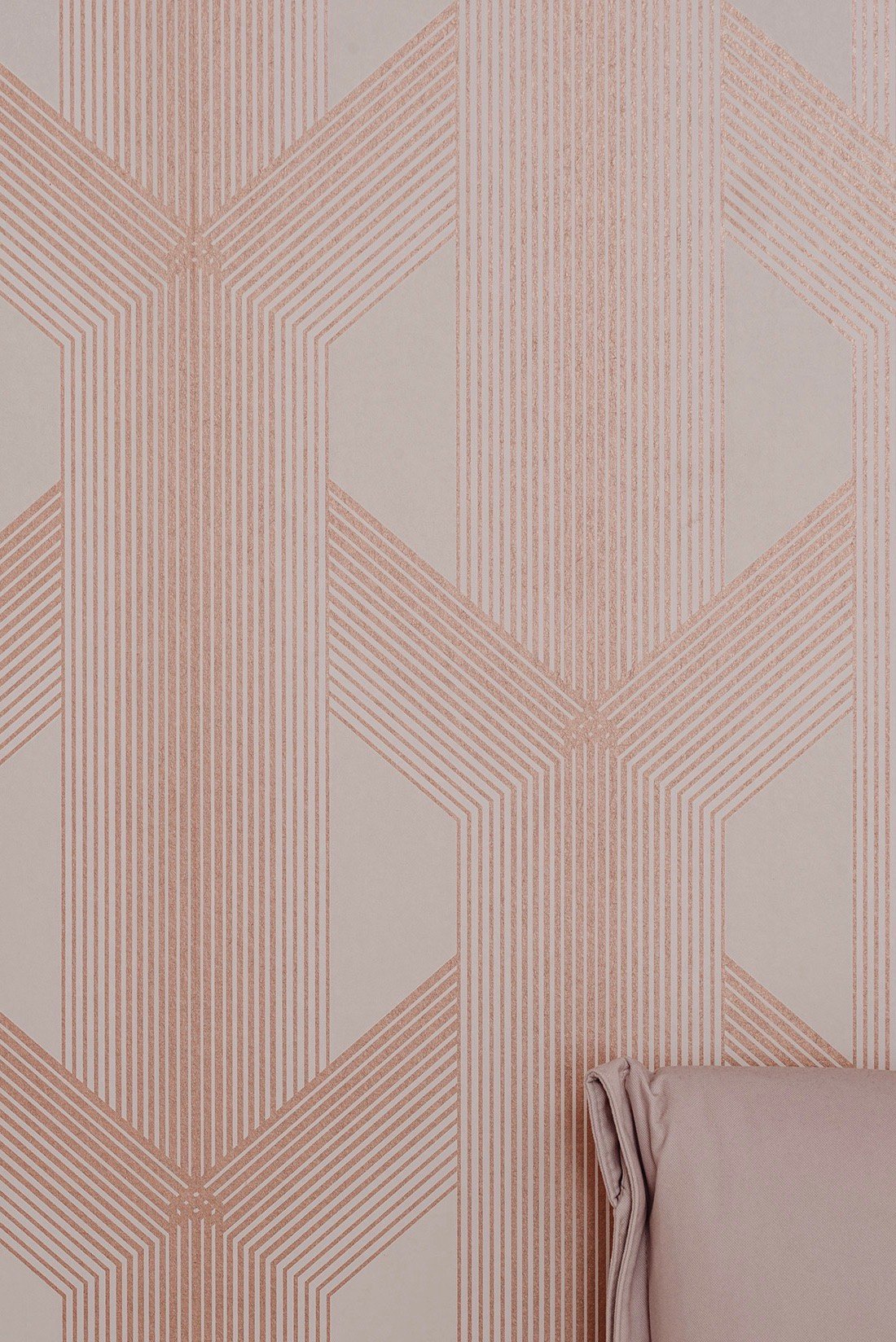 papier-peint géométrique rose gold cuivre
