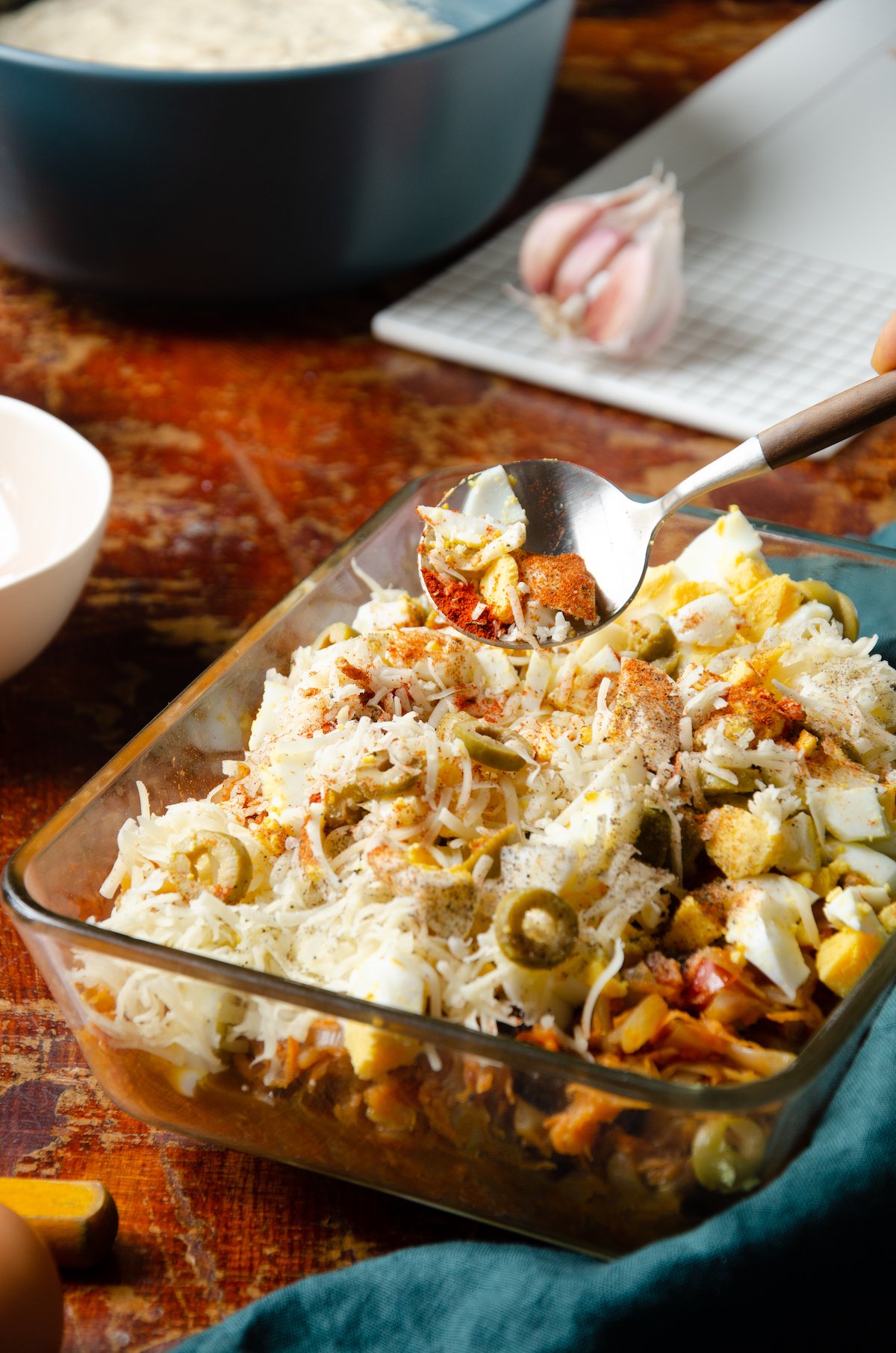 plat typique argentin Amérique du Sud fromage patate olive