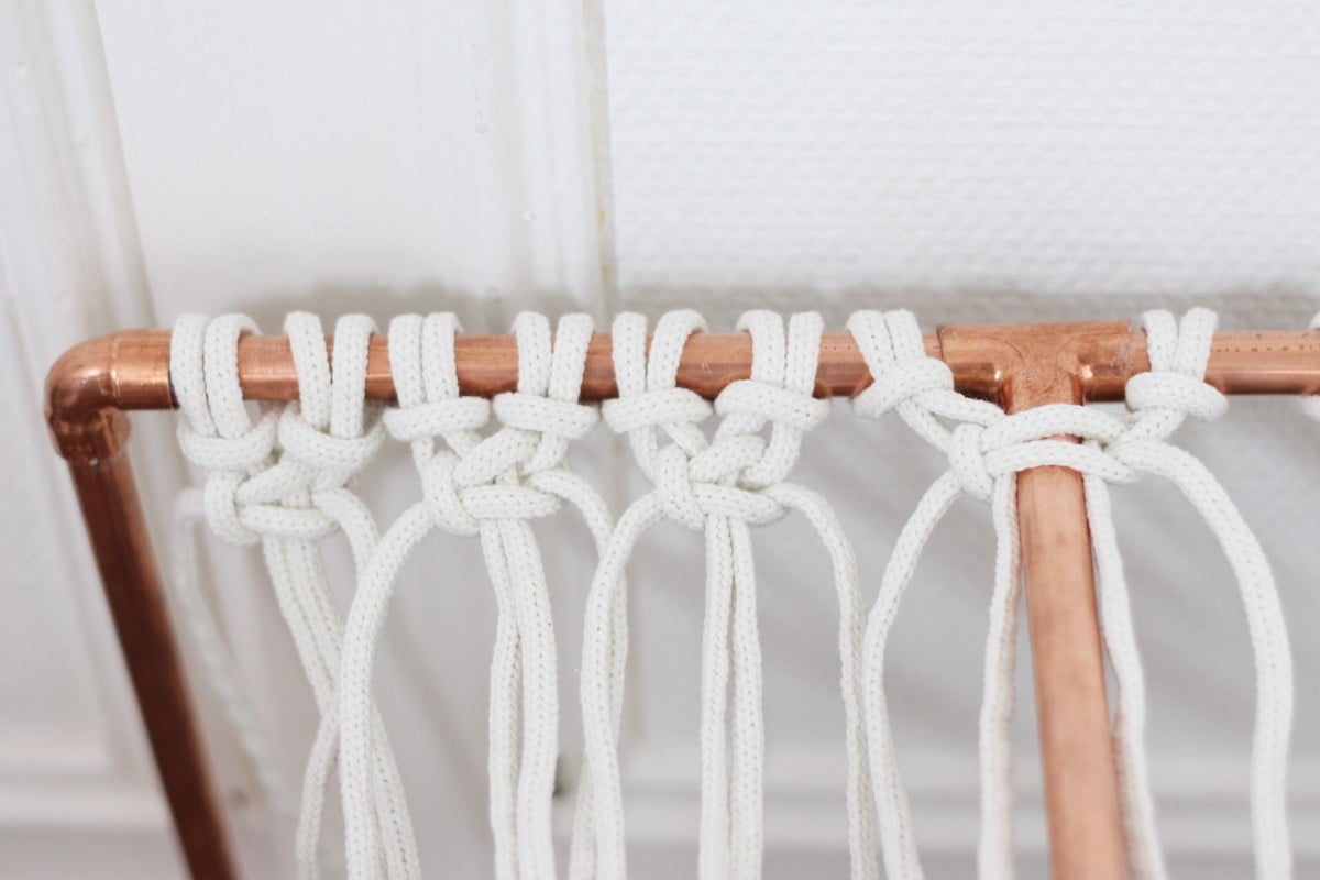 schéma noeud banc macramé corde facile explication