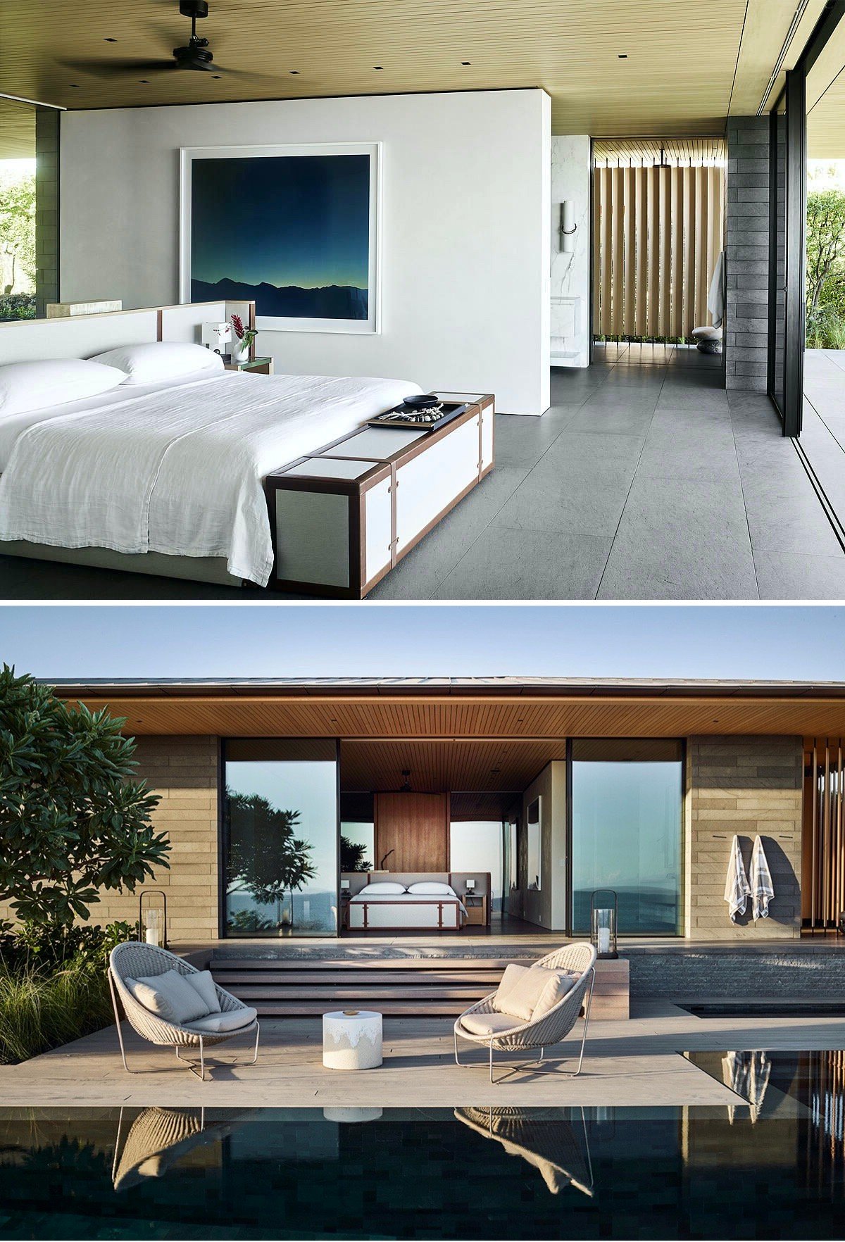 suite parentale villa Kua Bay ouverte terrasse piscine privée