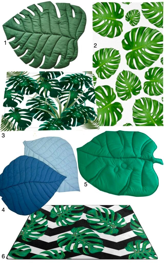 tapis éveil bébé forme feuille matelassé rembourré déco