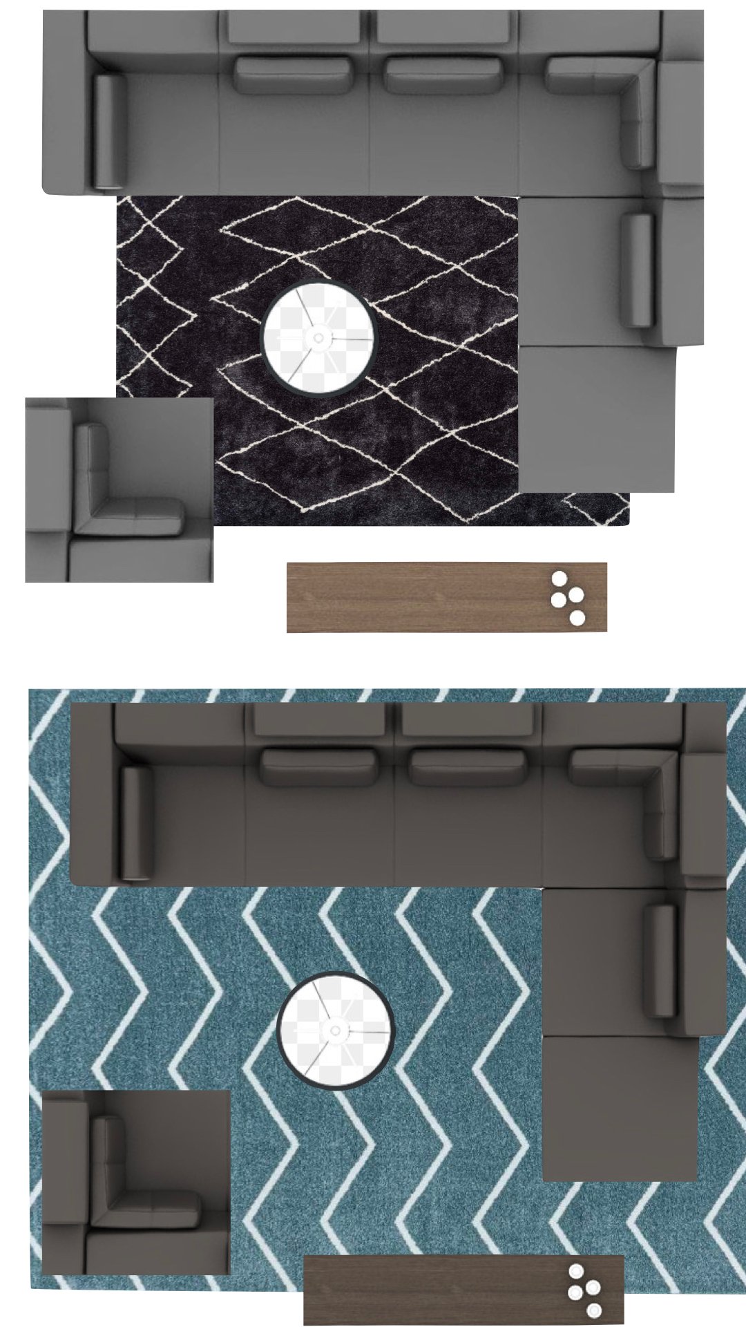 tapis géométrique salon taille choisir schéma agencement