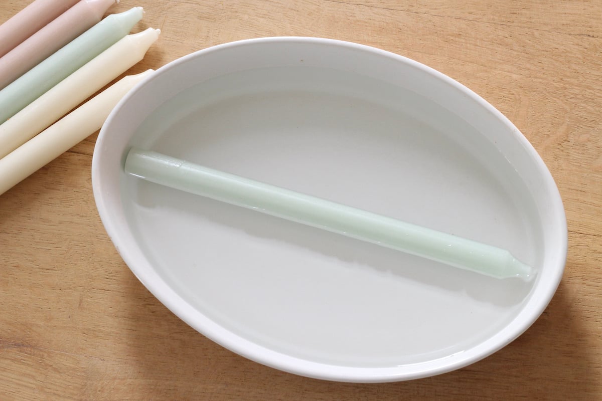 bougie torsadée verte menthe pastel chandelier grande