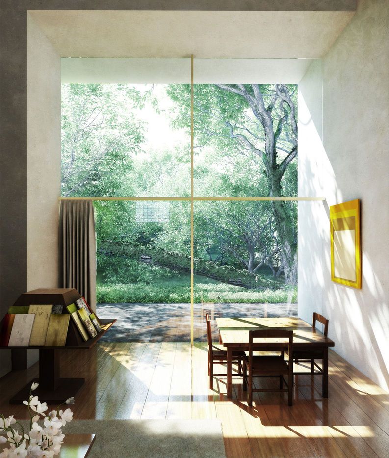 maison atelier luis Barragan architecte mexicain séjour lumineux parquet bois baie vitrée
