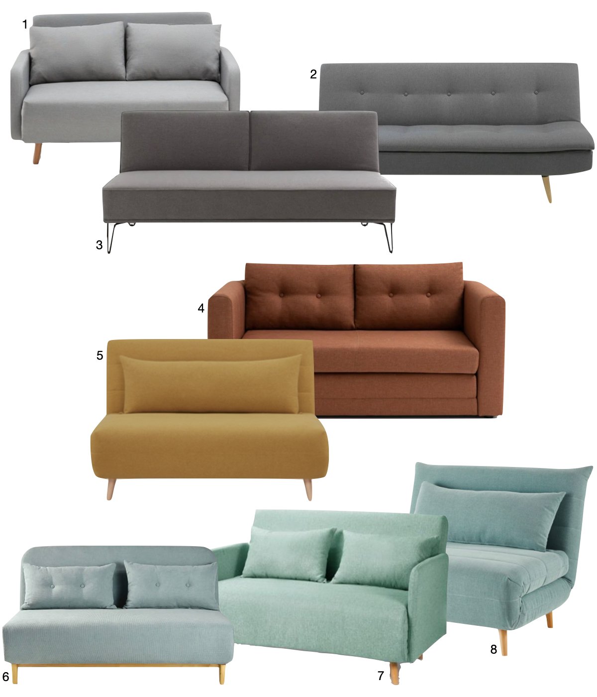 petit canapé convertible turquoise marron gris blog deco intérieure