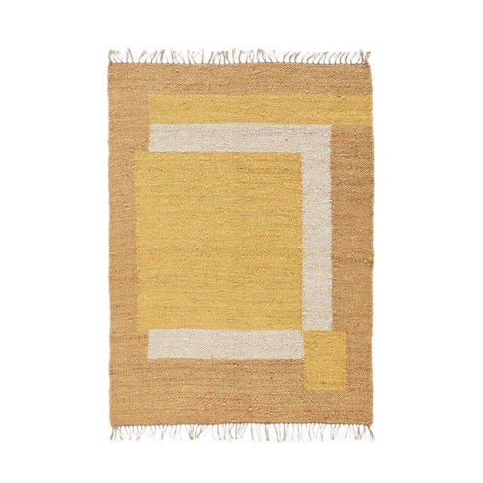 tapis jute graphique camaieu brun