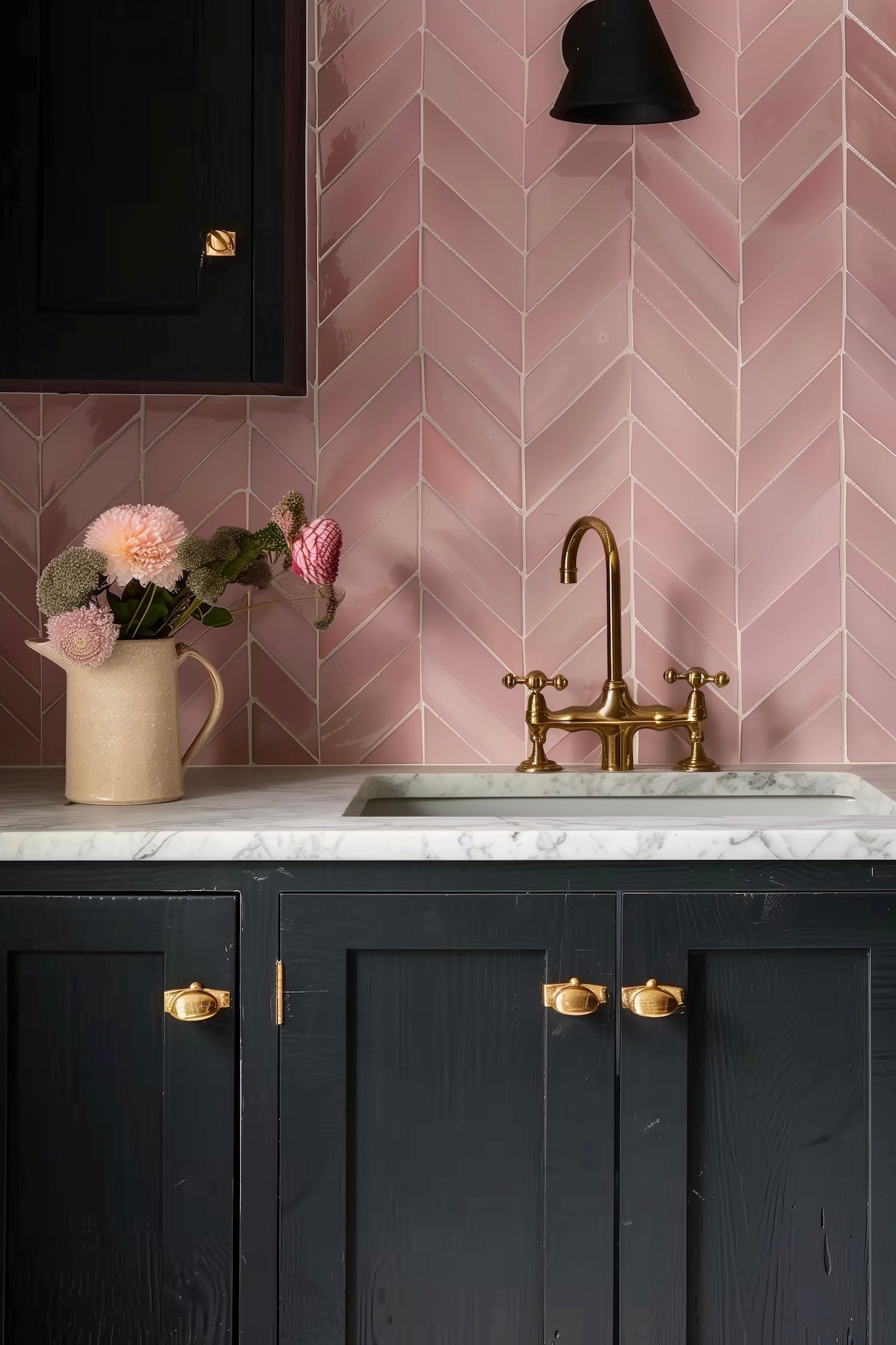 zellige rose rectangulaire crédence murale en z