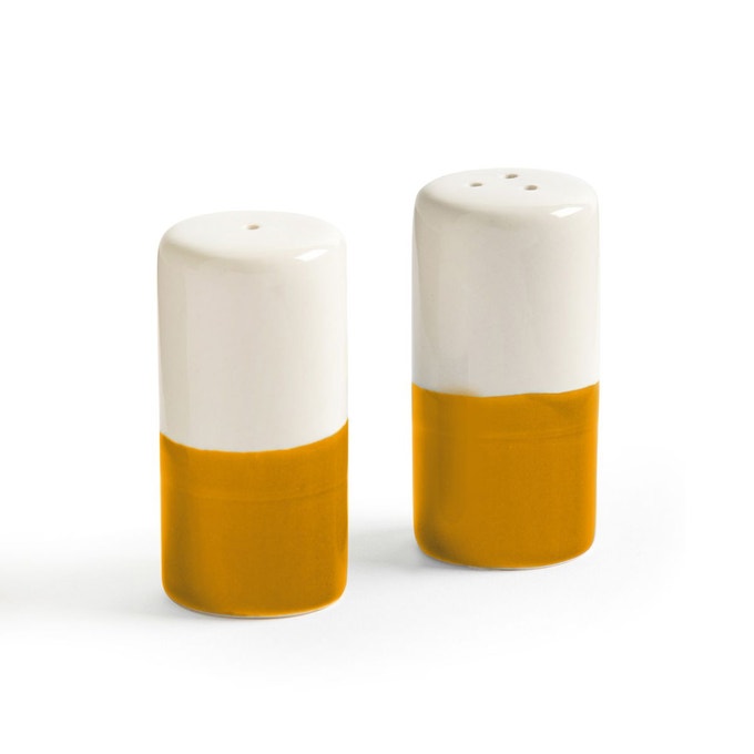 déco jaune cuisine salière poivrière céramique