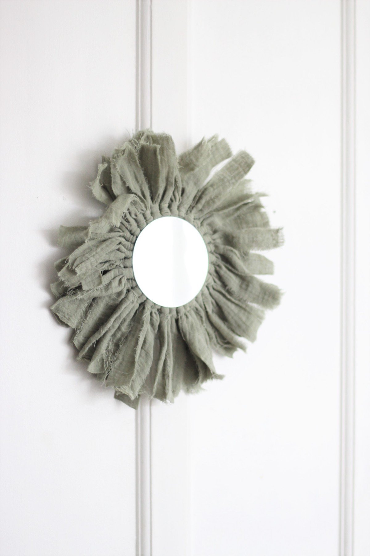 fabriquer miroir rond en tissu gaze de coton