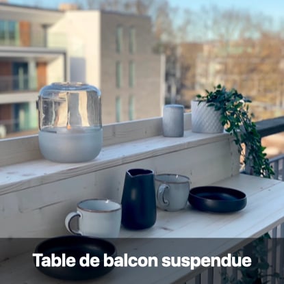 fabriquer table de balcon suspendue bois bricolage