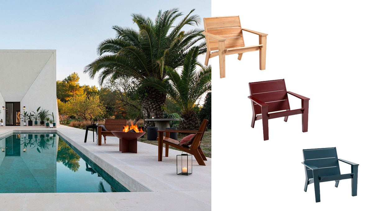 Fauteuil acacia huilé prêt à peindre extérieur salon jardin bois