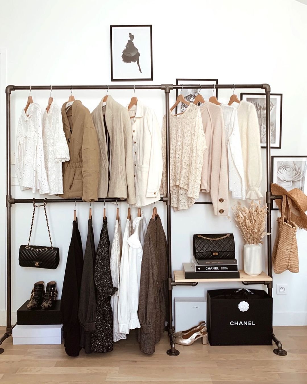 portant à vêtements modulable pour dressing ouvert