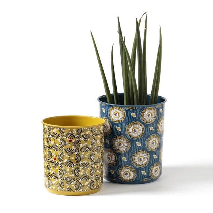 vase cache pot motif wax dessin africain